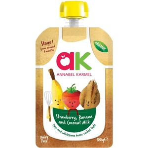 View product details for the Annabel Karmel Organic Strawberry Banana and Coconut Milk Puree 6x100g 6 pack (6x100g)