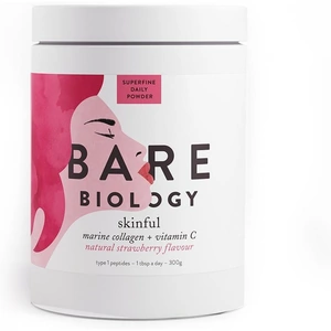 BARE BIOLOGY LTD Bare Biology Skinful Pure Marine Collagen Powder+Vitamin C, Strawberry 300gr