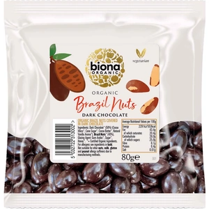 Biona Chocolate Covered Brazil Nuts 80g