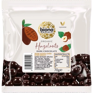 Biona Chocolate Covered Hazelnuts 70g