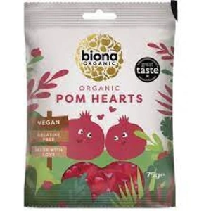 Biona Pomegranate Hearts - Vegan - 75g x 10
