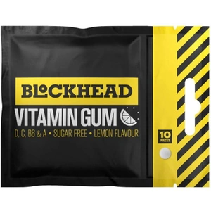 Blockhead Lemon Vitamin D,C,B,A Chewing Gum 10 Chewables (12 minimum)