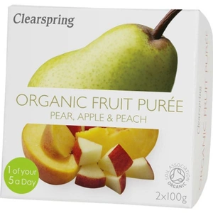 Clearspring Organic Fruit Puree Pear/Apple/Peach (2x100g) (2 minimum)