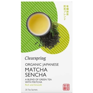 Clearspring Organic Japanese Matcha Sencha Tea 20 bag (Case of 4)