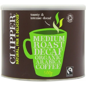 Clipper Fairtrade Organic Medium Roast Decaf Inst Coffee 500g (Case of 4 )