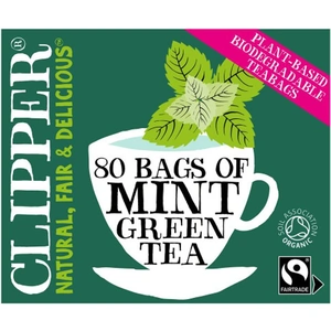 Clipper Fairtrade Organic Green Tea and Mint 80 Bags (Case of 4)