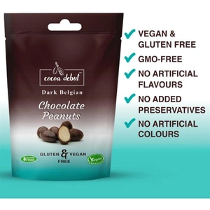Cocoa Debut Vegan & Gluten Free Dark Belgian Chocolate Peanuts 45g (5 minimum)