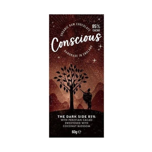 Conscious Chocolate - Dark Side 85% Raw Choclate Bar 60g (x 10pack)