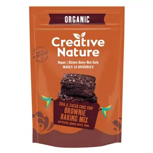 Creative Nature Chia & Cacao Choc Chip Brownie Baking Mix (Organic) 400g