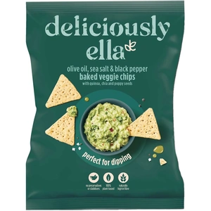 View product details for the Deliciously Ella Olive, Sea Salt & Black Pepper Baked Veggie Chips 100g
