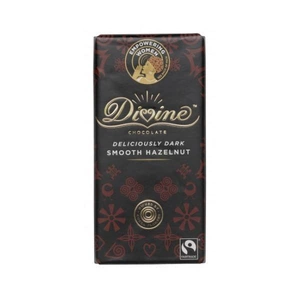 Divine Chocolate Fair Trade Fairtrade 70% Dark Chocolate Smooth Hazelnut Prailine 90g x 15
