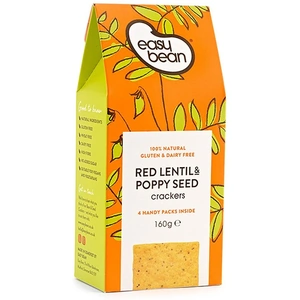 Easy Bean Red Lentil & Poppy Seed Cracker 160g