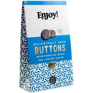 Enjoy Raw Choc Dark 70% Chocolate Buttons - 96g (Case of 6)