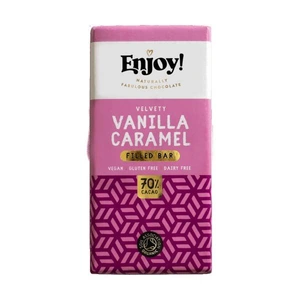 Enjoy Raw Choc Vanilla Caramel Filled Chocolate Bar (70g x 12)