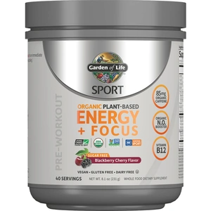Garden of Life Sport Organic Plant-Based Energy Plus Focus - Sugar Free Blackberry Cherry - 231g