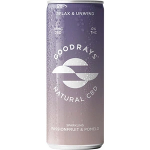 Goodrays Goodrays Passionfruit & Pomelo Natural CBD Seltzer 250ml (Case of 24) (4 minimum)