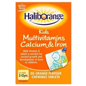 Haliborange Kids Multivitamins Calcium & Iron Chewable Orange Tablets (30 Tablets)