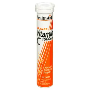Health Aid Vitamin C 1000mg Effervescent Orange flavour 20's