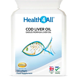Health4All Supplements Cod Liver Oil High Strength 1000mg Softgels (Units: 120 Softgels)
