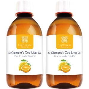 Healthspan St. Clement's Cod Liver Oil Liquid - 2 x 300ml bottles