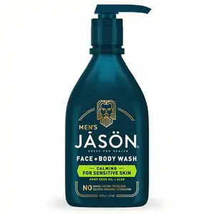 Jason Men's Face + Body Wash Calming For Sensitive Skin Hemp Seed Oil + Aloe 473ml