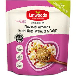 Linwoods Milled Flaxseed Almonds Brazil Nuts Walnuts & Co-Enzyme Q10 (360g)