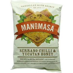 Manomasa Serrano Chilli & Yucatan Tortilla Chips - 160g x 12