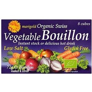 Marigold Organic Swiss Vegetable Reduced Salt Bouillon Cubes x8 (Case of 12 )