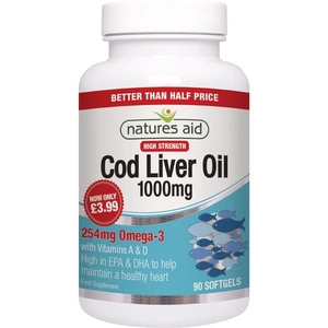 Natures Aid Cod Liver Oil High Strenght, 90 Capsules