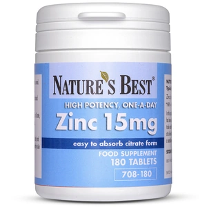 Nature's Best Zinc 15Mg, High Strength 180 Tablets