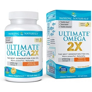 Nordic Naturals Ultimate Omega 2X with Vitamin D3, 2150mg Lemon - 60 softgels