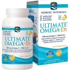 Nordic Naturals Ultimate Omega-D3, 1280mg Lemon - 120 softgels (Case of 6)