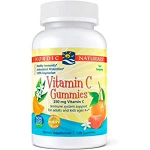 Nordic Naturals Vitamin C Gummies, 250mg Tangerine - 120 gummies (Case of 6)