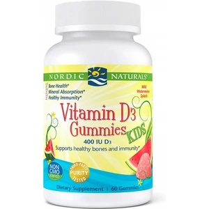 Nordic Naturals Vitamin D3 Gummies Kids, 400 IU Watermelon - 60 gummies (Case of 6)