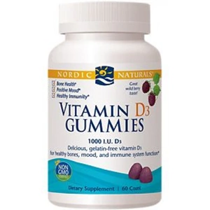 Nordic Naturals Vitamin D3 Gummies, 1000 IU Wild Berry - 60 gummies