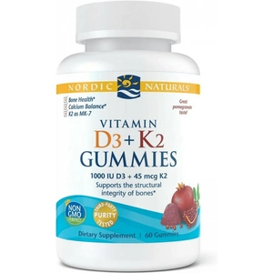 Nordic Naturals Vitamin D3+K2 Gummies, Pomegranate - 60 gummies