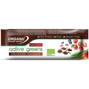 Organic Food Bar Active Greens Chocolate Covered With Protein 75g