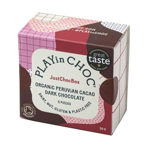 Pc PLAYin CHOC - JustChocBox - Organic Peruvian Cacao Dark Chocolate (50g)