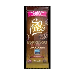 Plamil Foods Ltd - No Gm Soya So Free No Added Sugar Espresso Dark Chocolate 35g x 28