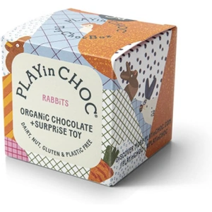 PLAYin CHOC ToyChoc Box Rabbits 50g (6 minimum)