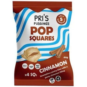Pri's Puddings Pop Squares Cinnamon - 44g (12 minimum)
