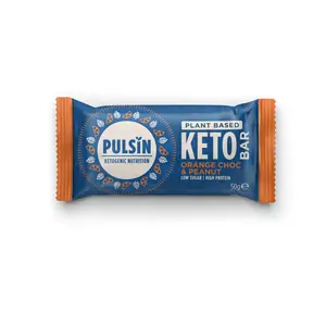 Pulsin Plant Based Keto Bar Orange Choc & Peanut - 18 x 50g CASE