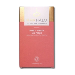 Raw Halo Organic Raw Chocolate Bar Dark + Ginger 35g x 20