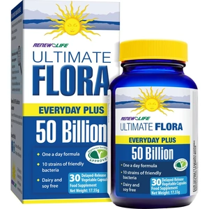 Renew Life Ultimate Ultimate Flora Everyday Plus 50 Billion, 30 Vegetable Capsules