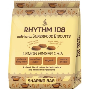 Rhythm 108 Lemon Chia Tea Biscuit Bag 1 bag (4 minimum)