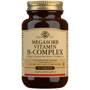 Solgar Megasorb Vitamin B-Complex High Potency (50 Tablets) (Case of 6)