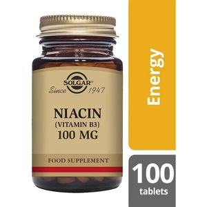 Solgar Niacin, 100mg, 100 Tablets