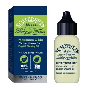 Somersets Maximum Glide Extra Sensitive English Shaving Oil (Green) - 35ml