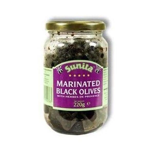 Sunita Marinated Black Olives With Herbs - Jar 220g