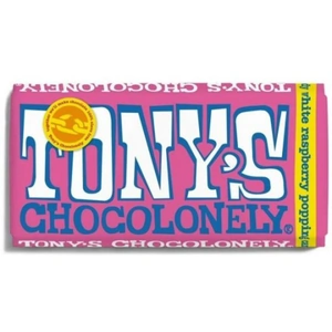 Tonys Chocolonely Tonys White Chocolate Raspberry & Popping Candy - 180g x 15 (Case of 15)